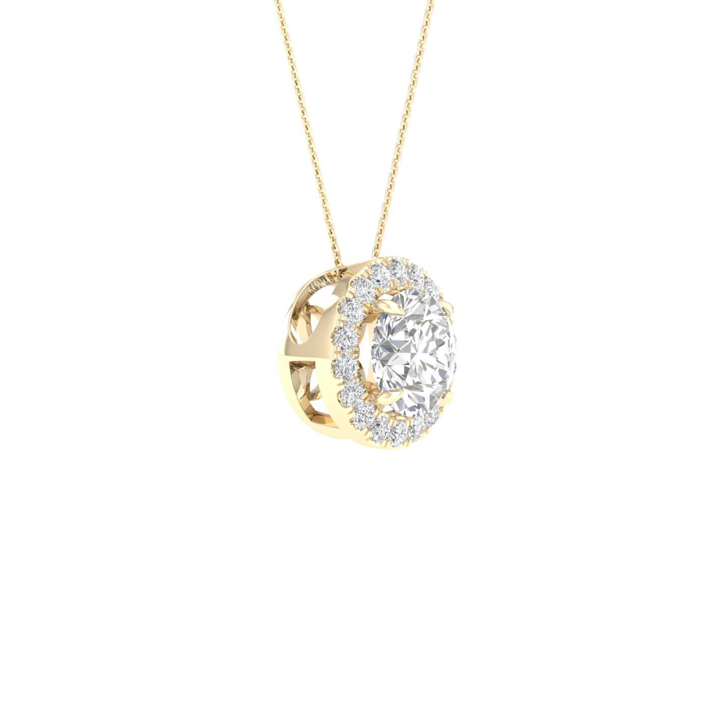 Lab-Grown Diamond Halo Necklace
