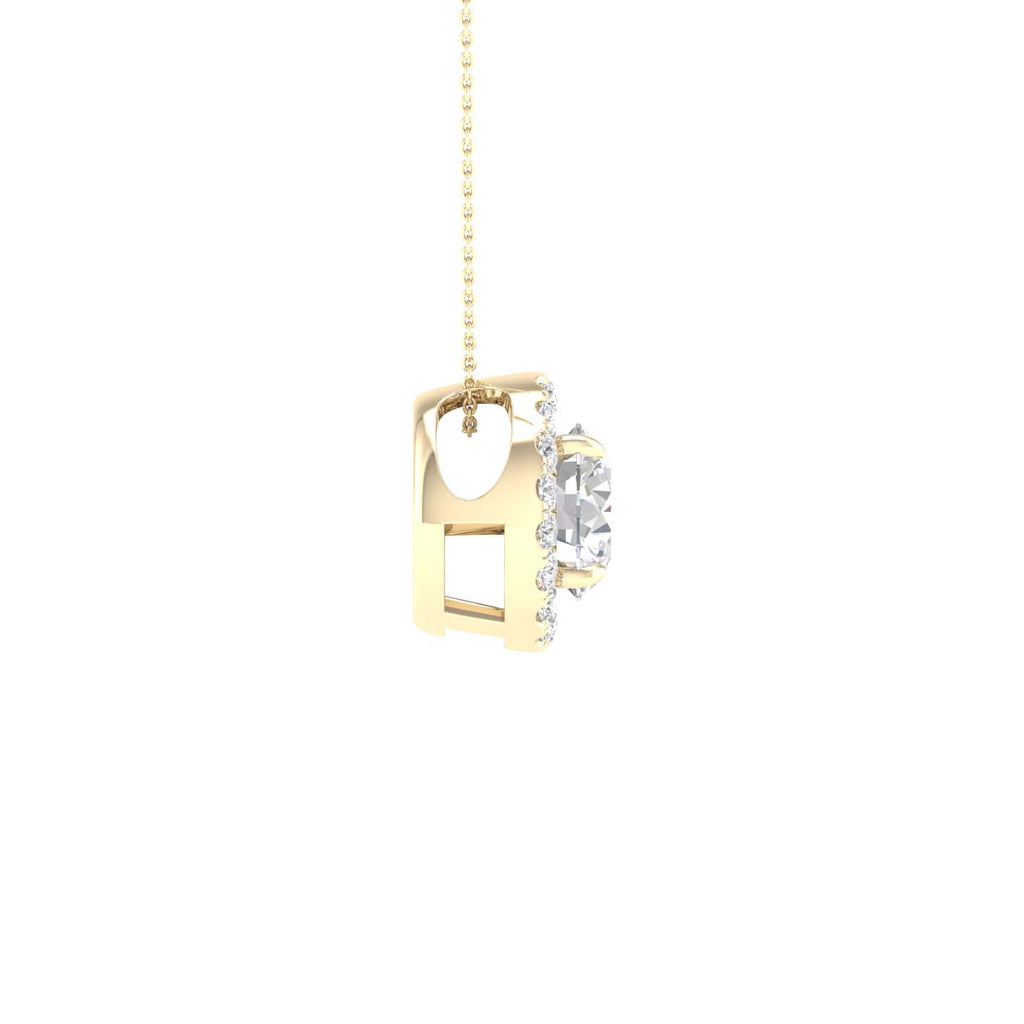 Lab-Grown Diamond Halo Necklace