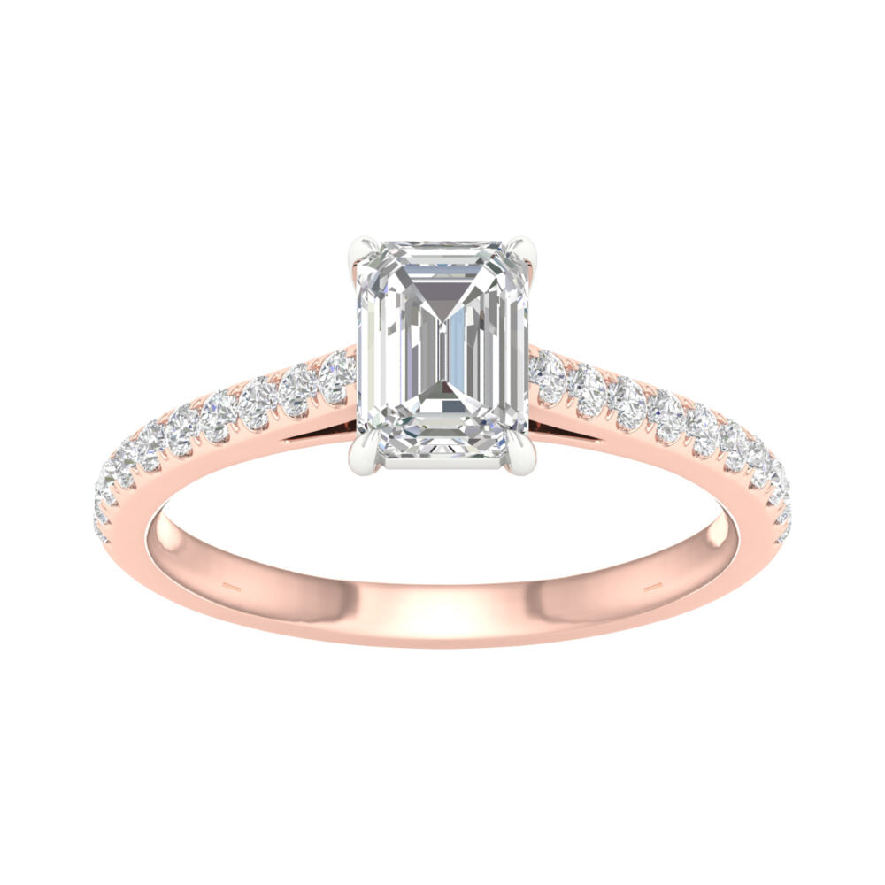 Lab-Grown Emerald Cut Diamond Engagement Ring