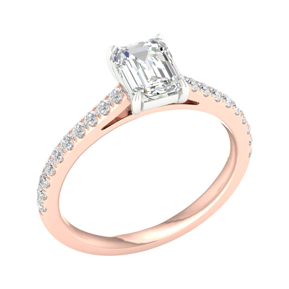 Lab-Grown Emerald Cut Diamond Engagement Ring