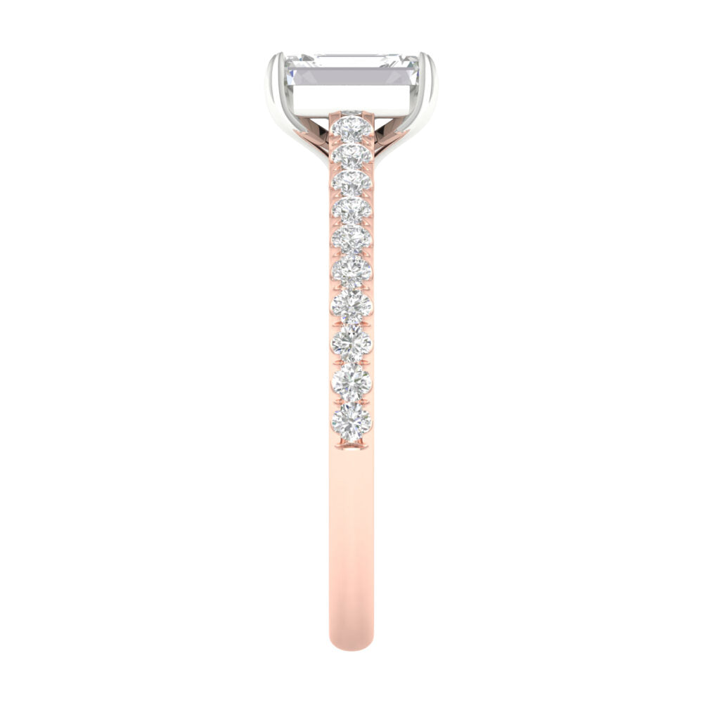 Lab-Grown Emerald Cut Diamond Engagement Ring