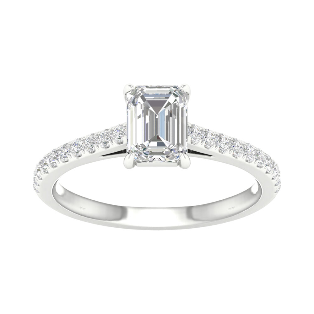 Lab-Grown Emerald Cut Diamond Engagement Ring