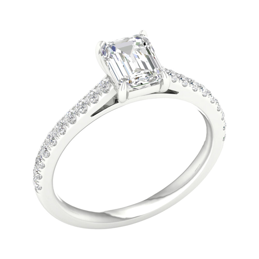 Lab-Grown Emerald Cut Diamond Engagement Ring