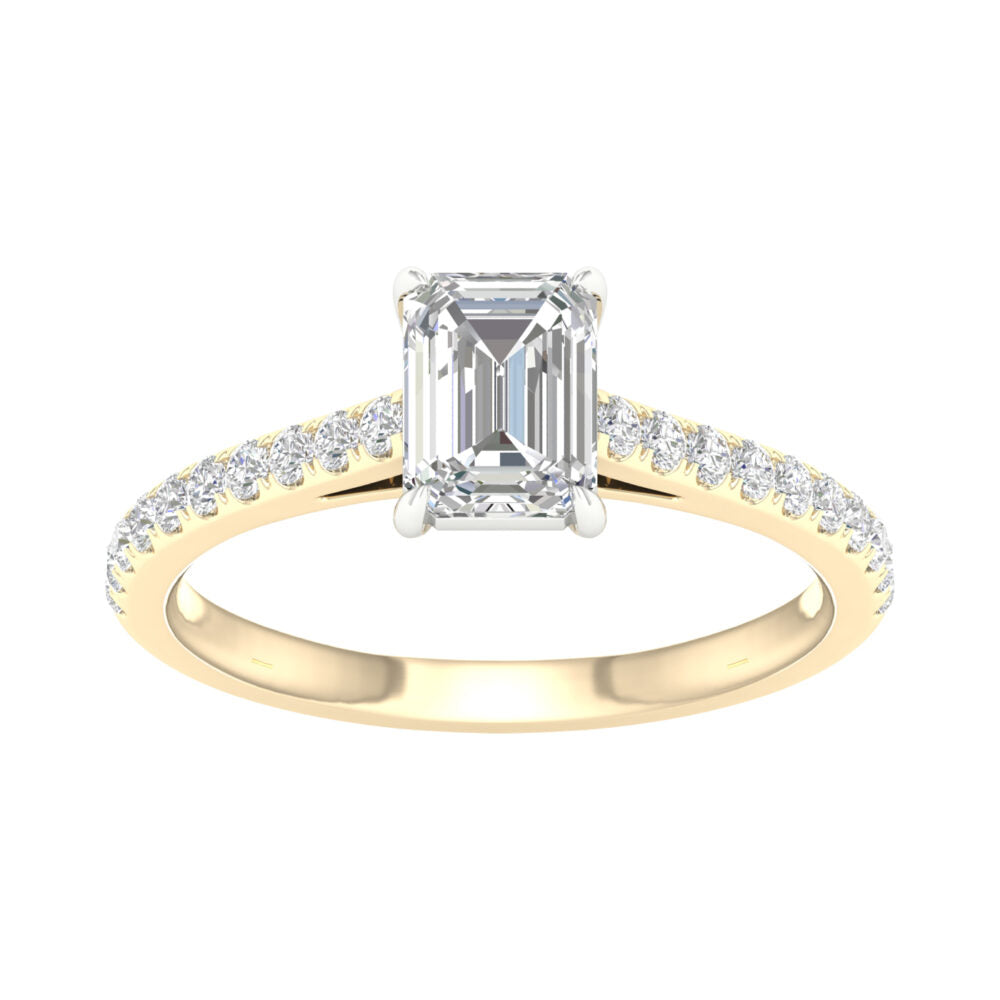 Lab-Grown Emerald Cut Diamond Engagement Ring