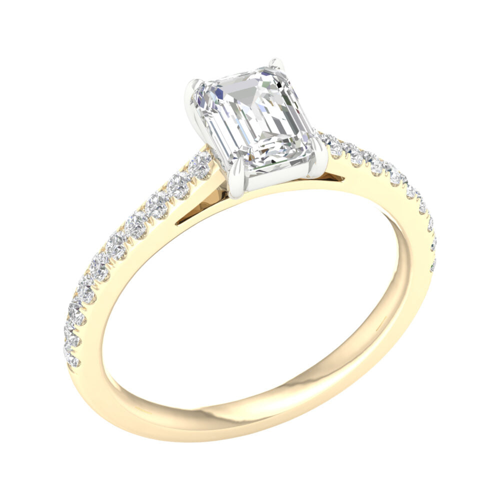 Lab-Grown Emerald Cut Diamond Engagement Ring