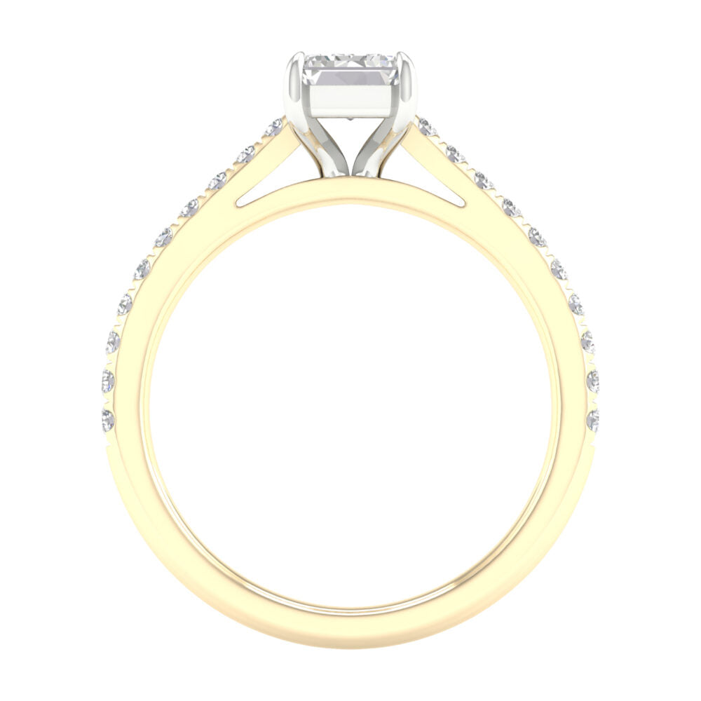 Lab-Grown Emerald Cut Diamond Engagement Ring