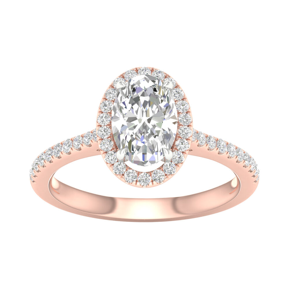 Lab-Grown Halo Diamond Engagement Ring