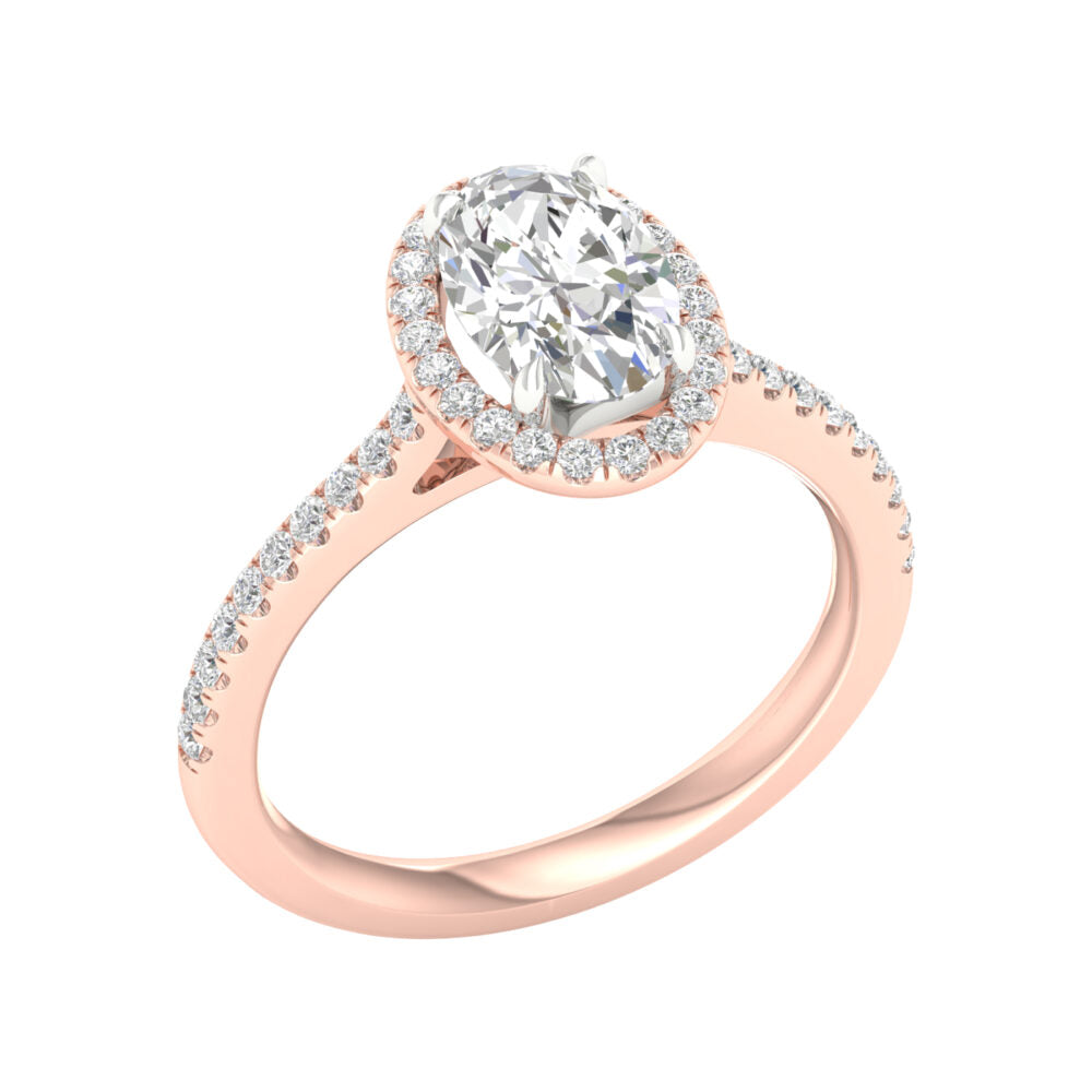 Lab-Grown Halo Diamond Engagement Ring