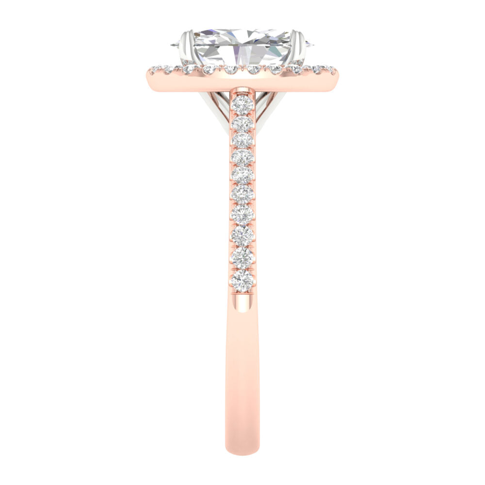 Lab-Grown Halo Diamond Engagement Ring