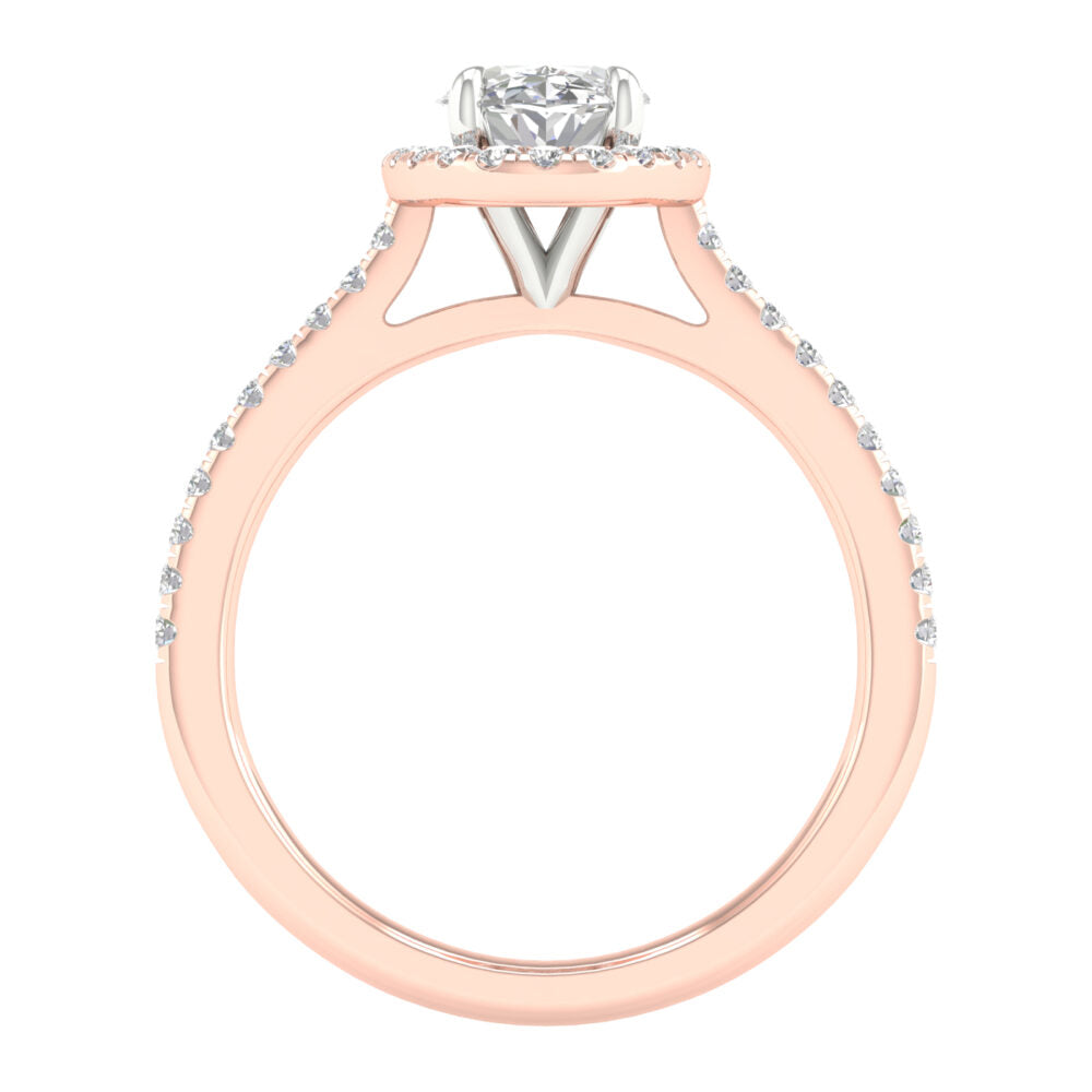 Lab-Grown Halo Diamond Engagement Ring