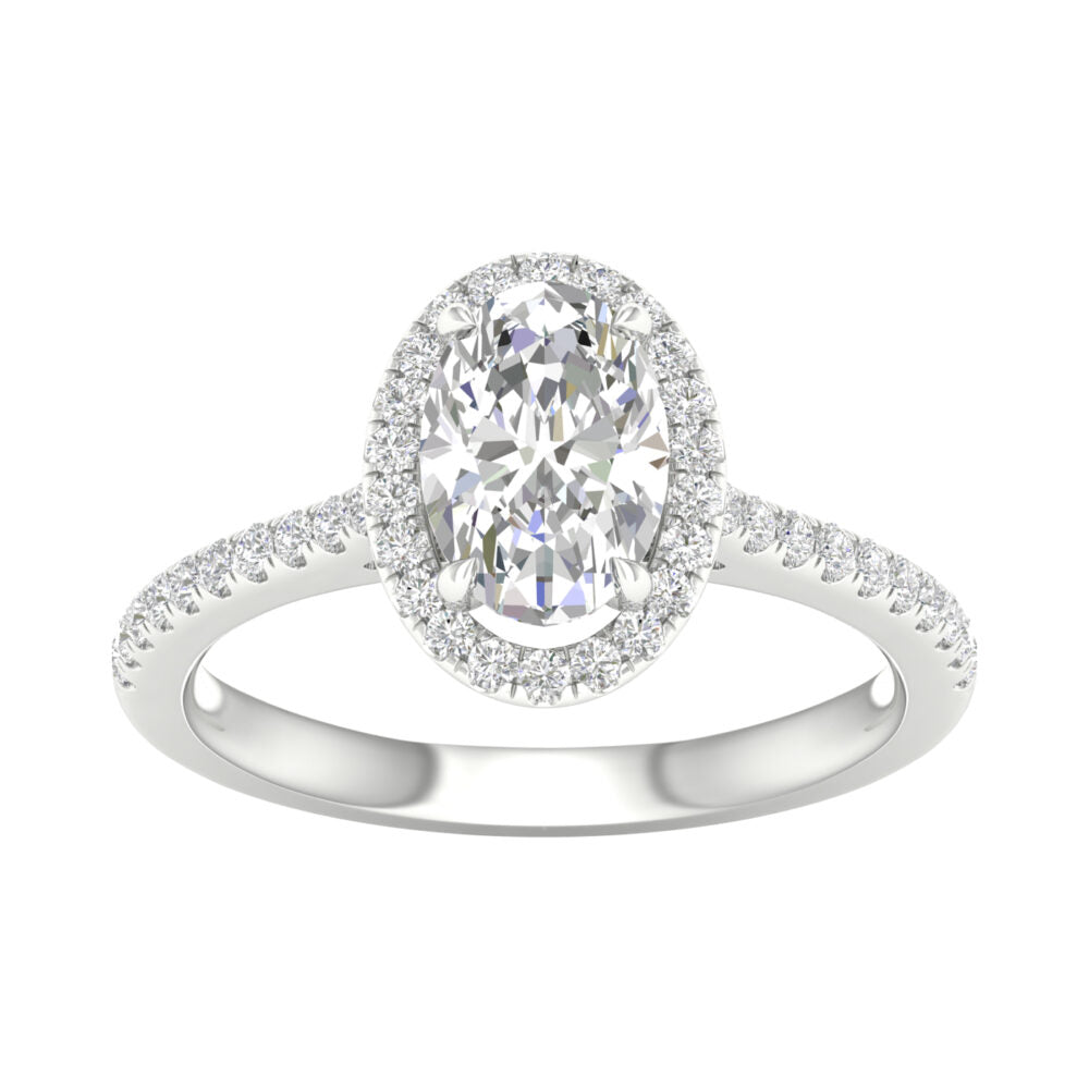 Lab-Grown Halo Diamond Engagement Ring