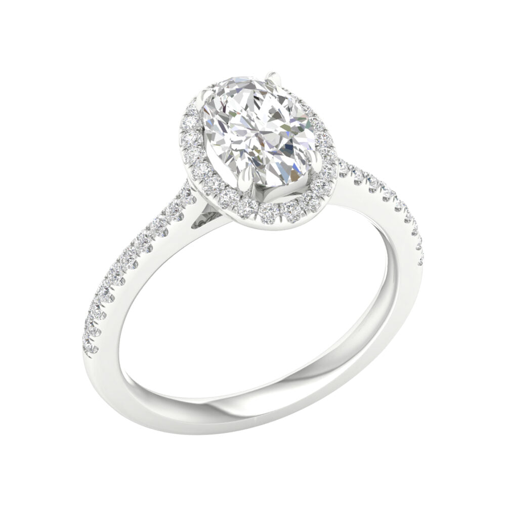 Lab-Grown Halo Diamond Engagement Ring