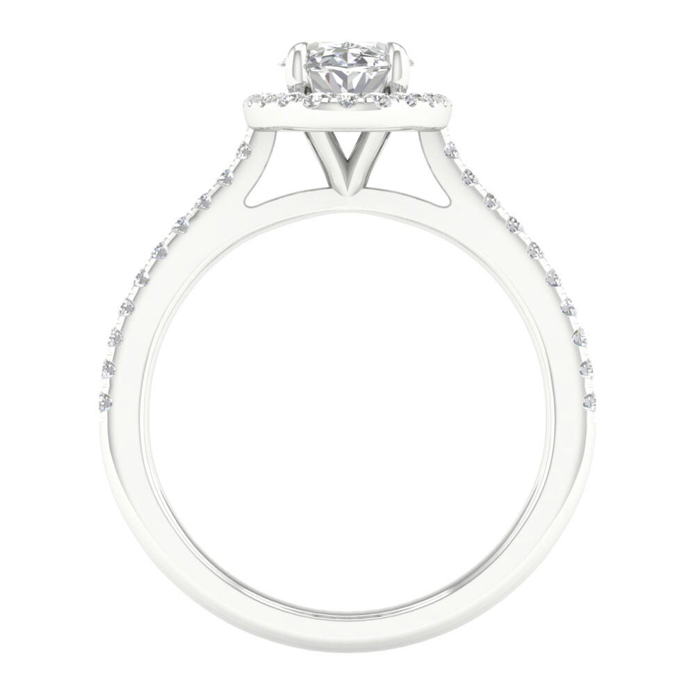 Lab-Grown Halo Diamond Engagement Ring
