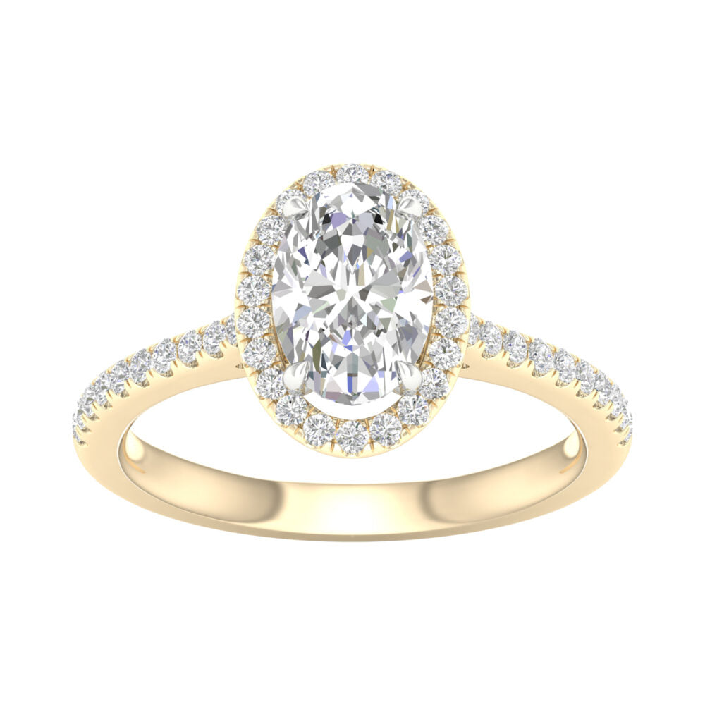 Lab-Grown Halo Diamond Engagement Ring