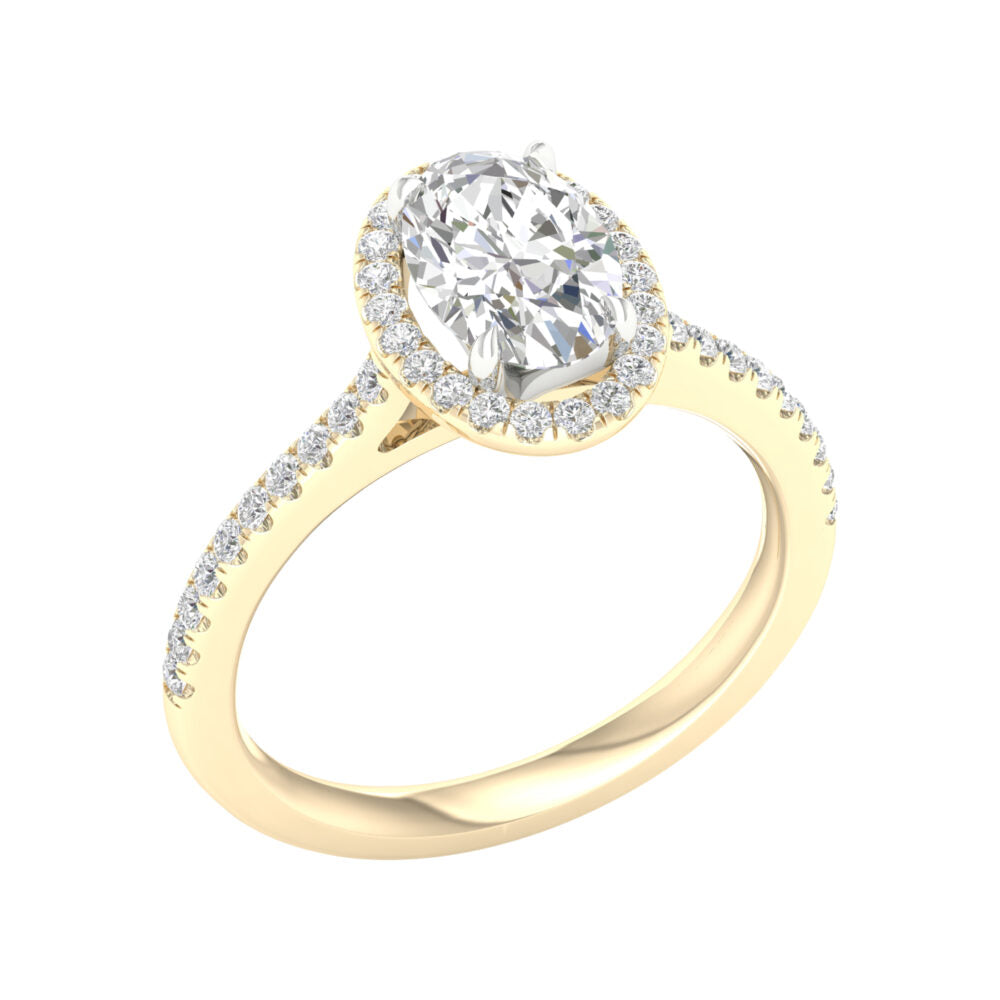 Lab-Grown Halo Diamond Engagement Ring