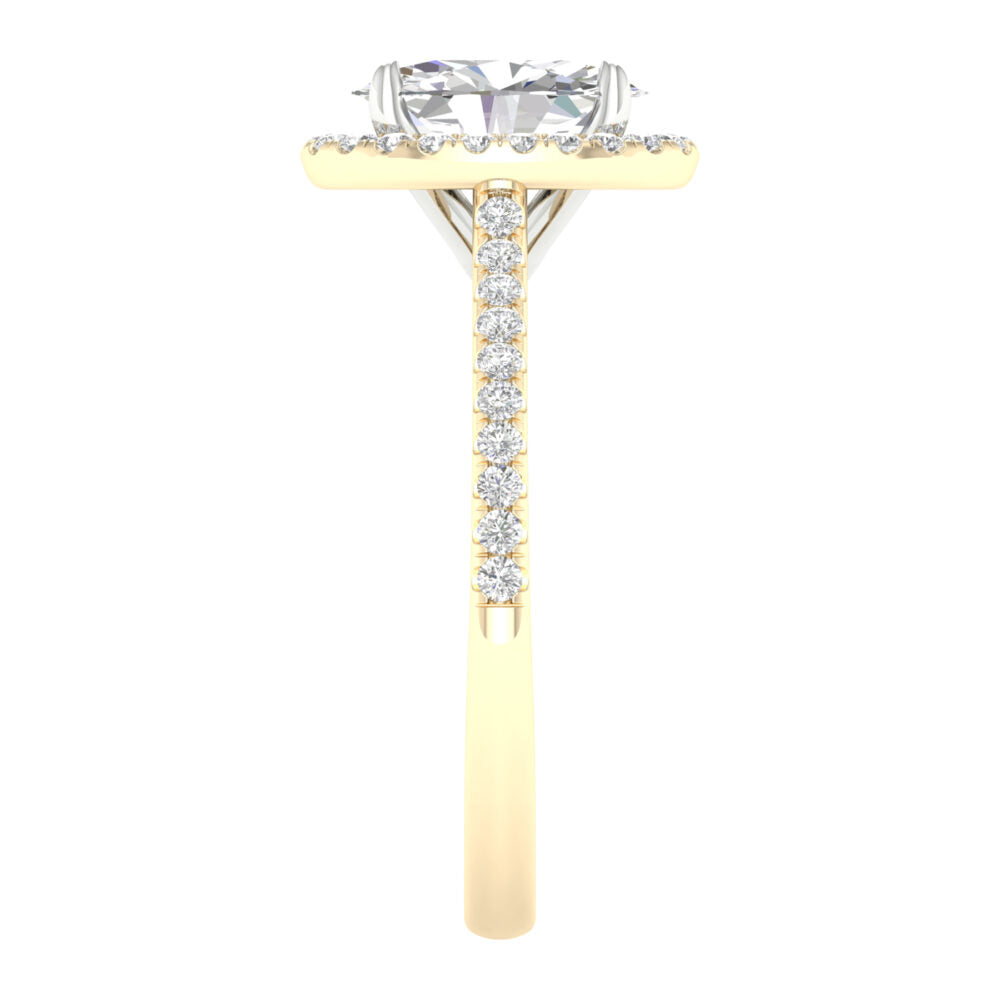 Lab-Grown Halo Diamond Engagement Ring