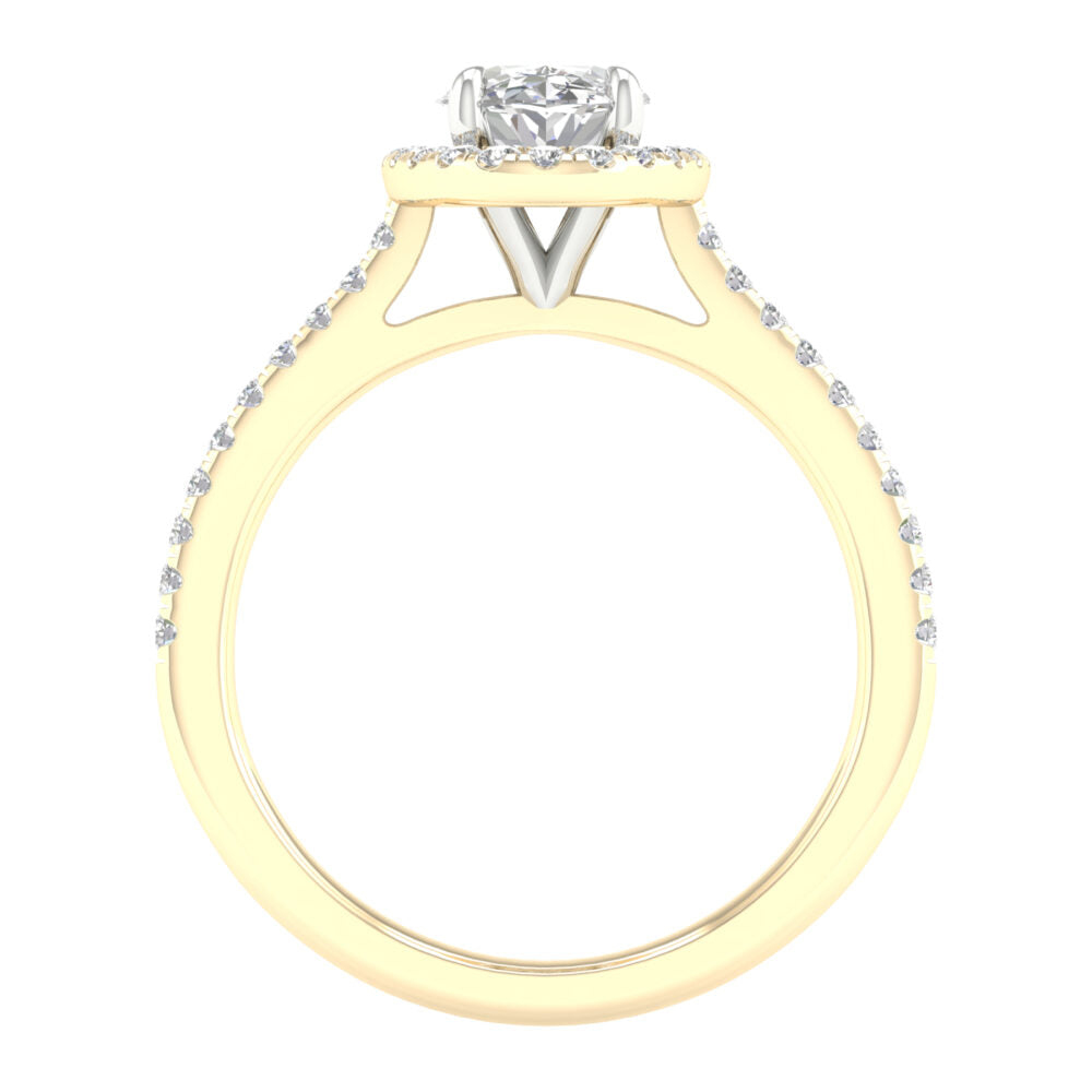 Lab-Grown Halo Diamond Engagement Ring