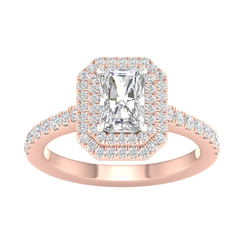 Lab-Grown Radiant Cut Diamond Halo Ring