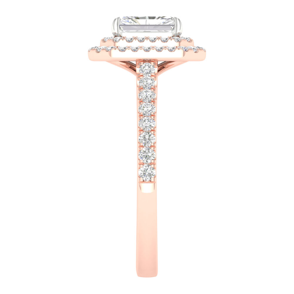 Lab-Grown Radiant Cut Diamond Halo Ring