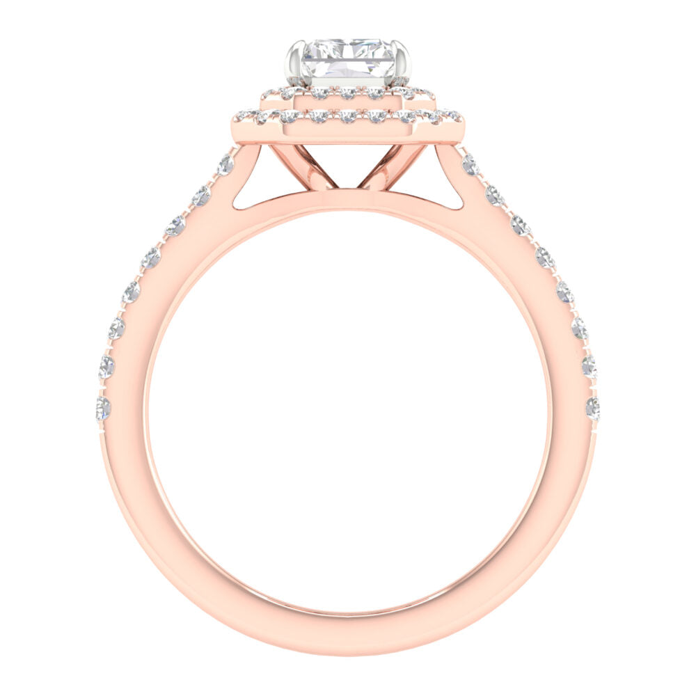 Lab-Grown Radiant Cut Diamond Halo Ring