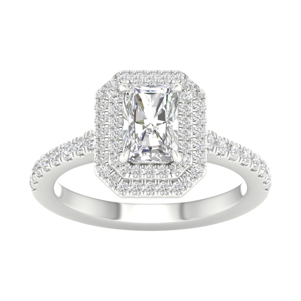 Lab-Grown Radiant Cut Diamond Halo Ring