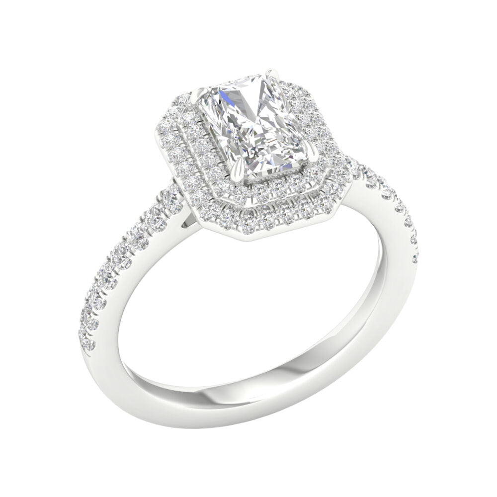 Lab-Grown Radiant Cut Diamond Halo Ring