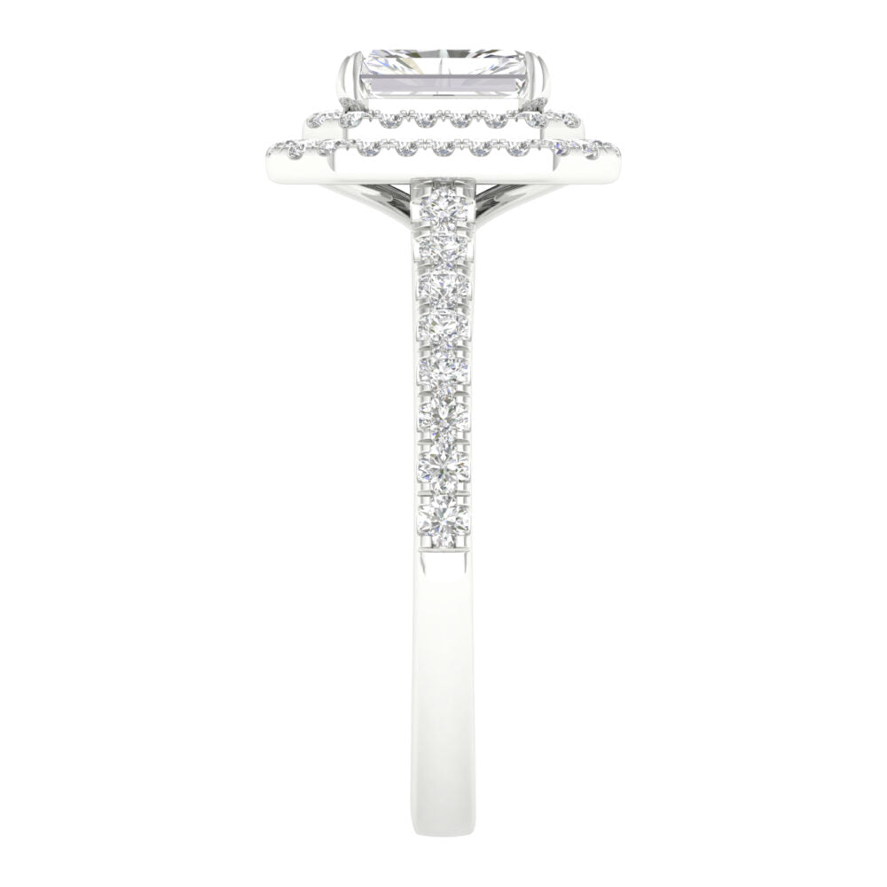 Lab-Grown Radiant Cut Diamond Halo Ring