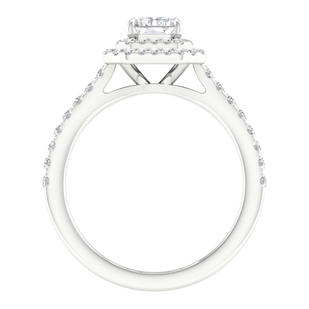Lab-Grown Radiant Cut Diamond Halo Ring