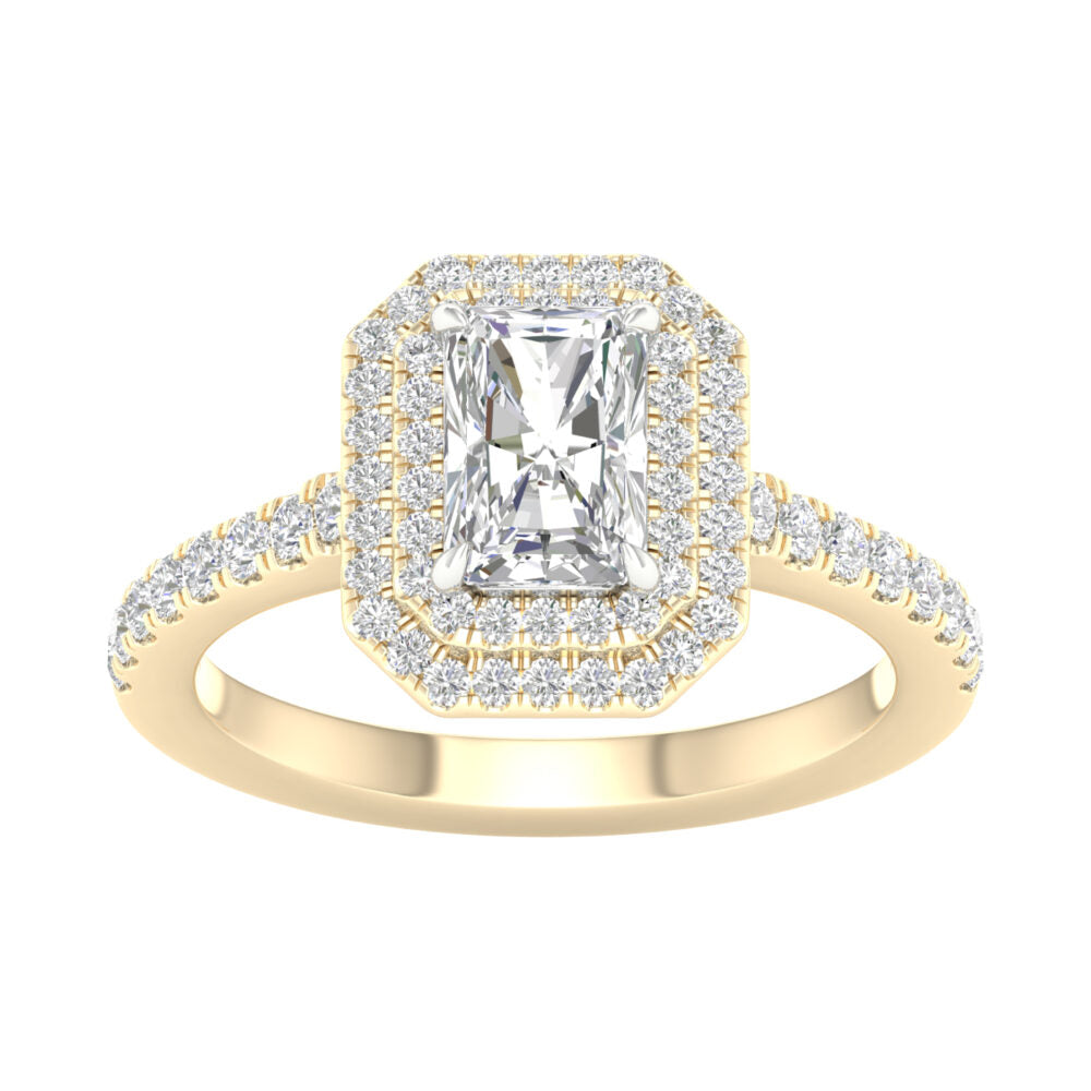 Lab-Grown Radiant Cut Diamond Halo Ring