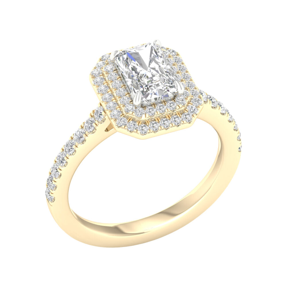 Lab-Grown Radiant Cut Diamond Halo Ring