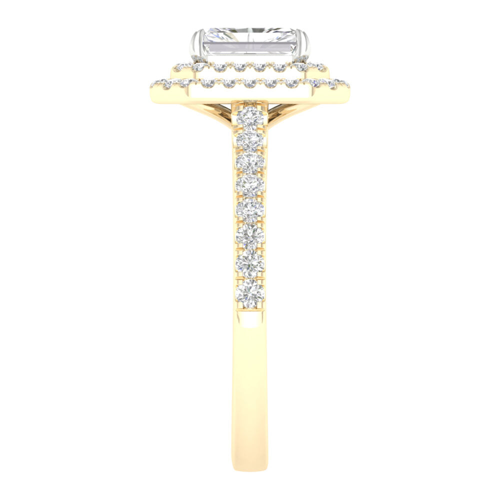 Lab-Grown Radiant Cut Diamond Halo Ring
