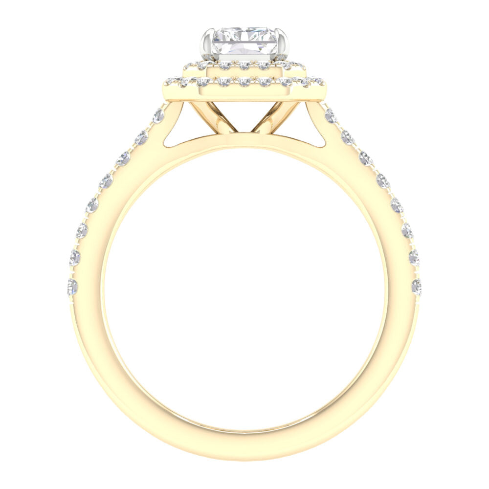 Lab-Grown Radiant Cut Diamond Halo Ring