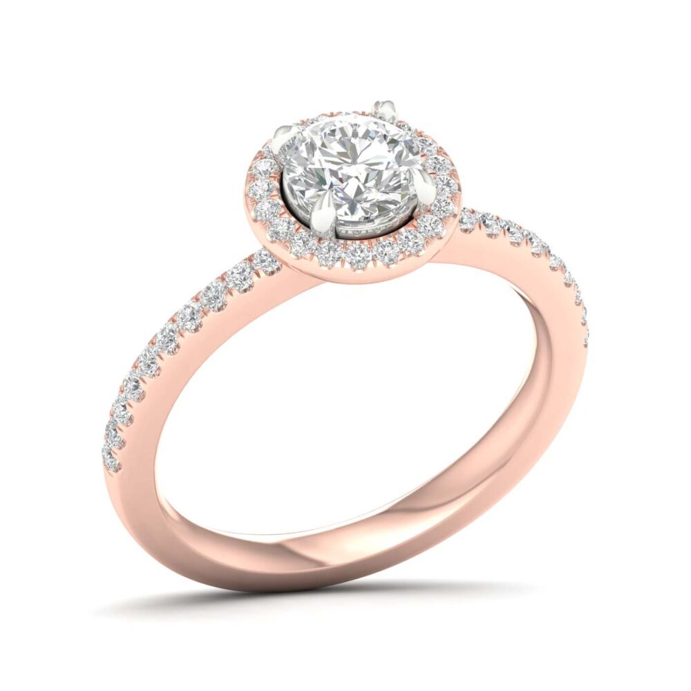 Lab-Grown Halo Diamond Engagement Ring