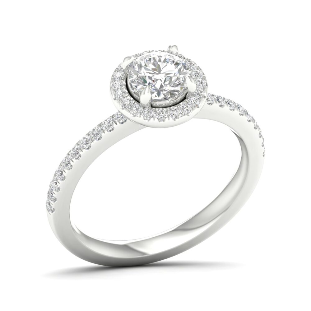 Lab-Grown Halo Diamond Engagement Ring
