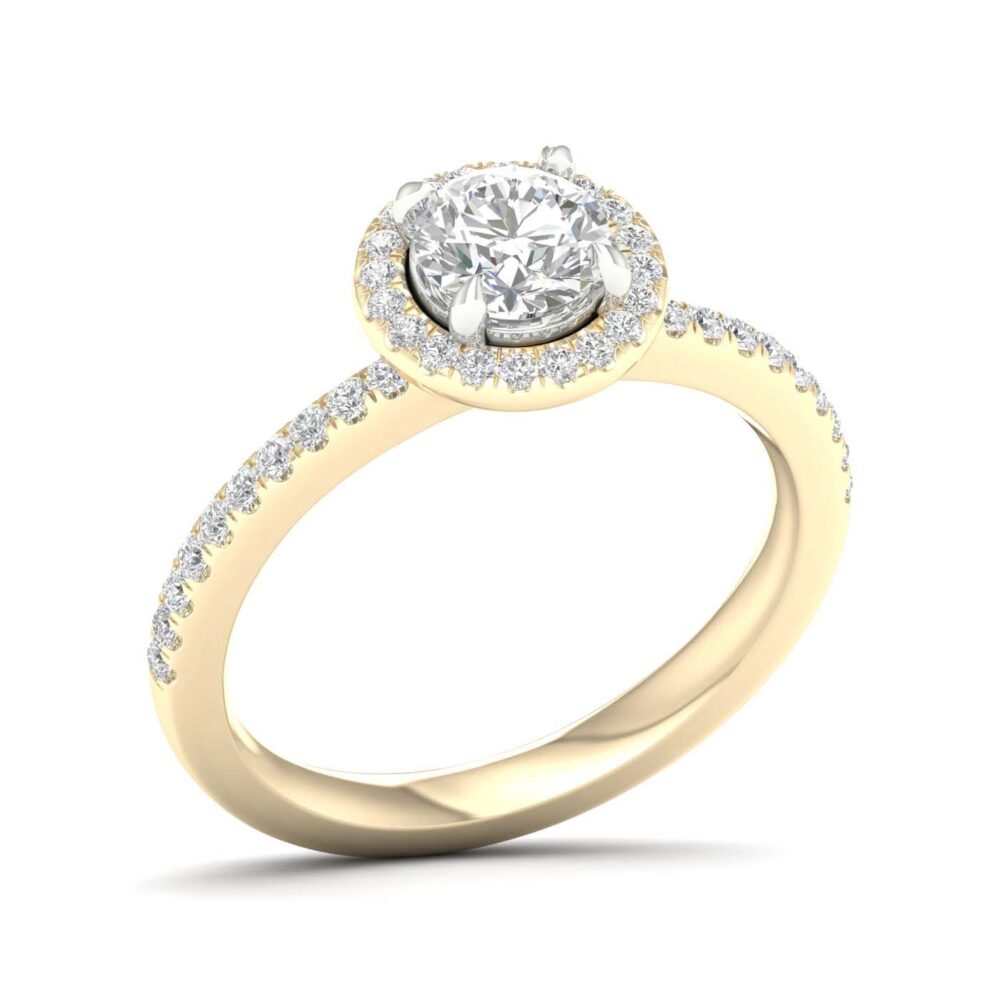 Lab-Grown Halo Diamond Engagement Ring