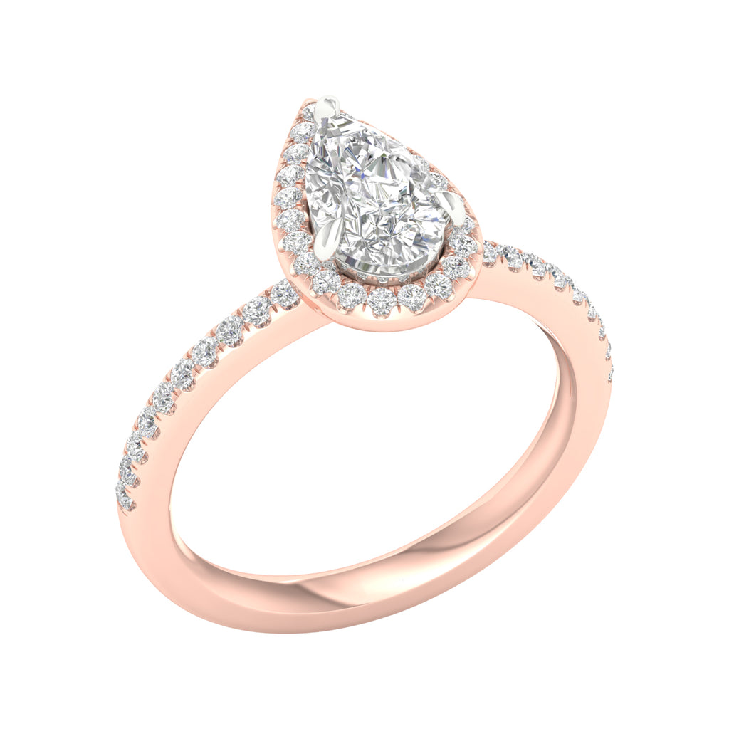 Lab-Grown Diamond Halo Engagement Ring