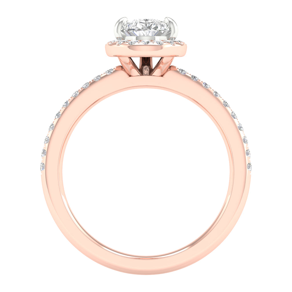 Lab-Grown Diamond Halo Engagement Ring