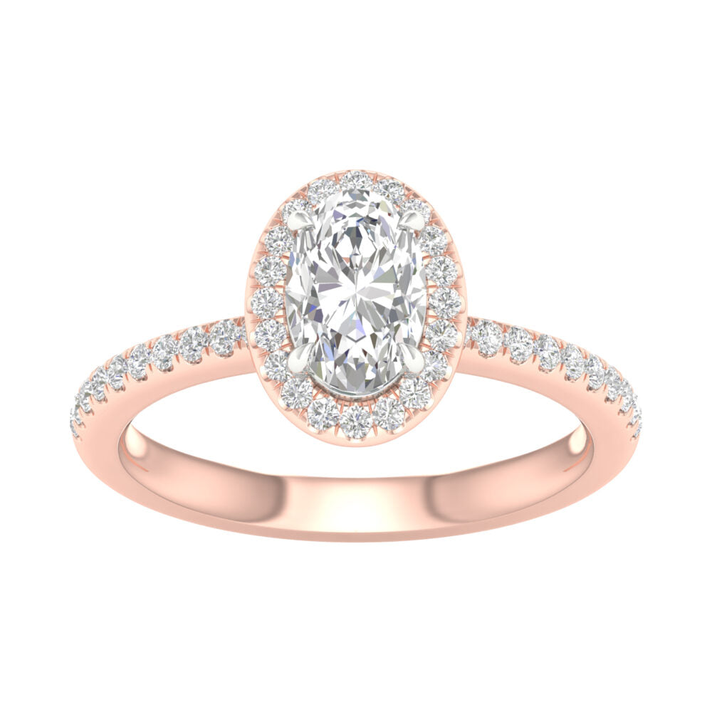 Lab-Grown Diamond Halo Engagement Ring