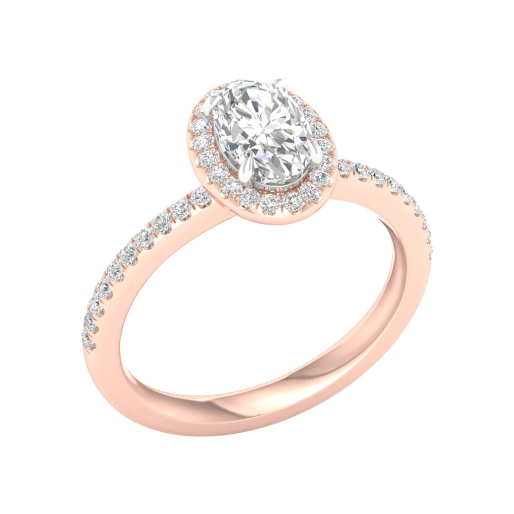 Lab-Grown Diamond Halo Engagement Ring