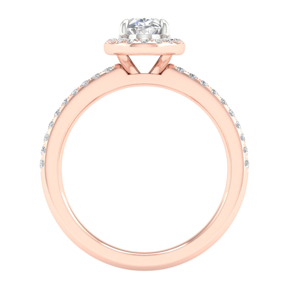 Lab-Grown Diamond Halo Engagement Ring