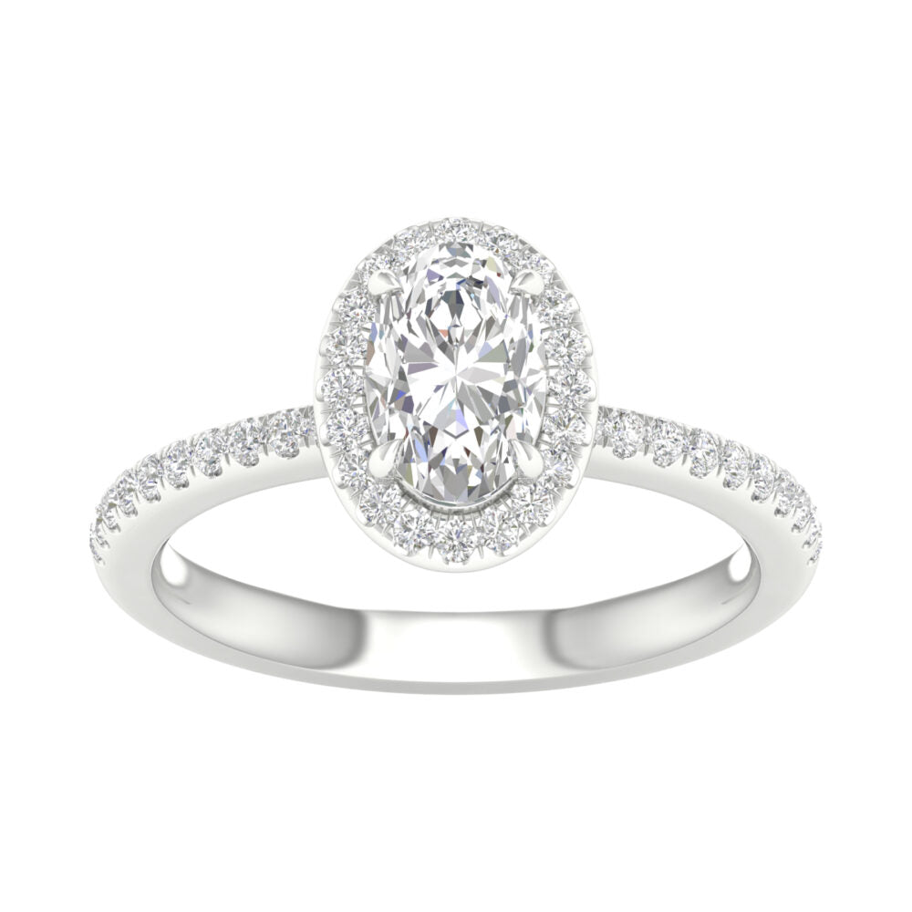 Lab-Grown Diamond Halo Engagement Ring