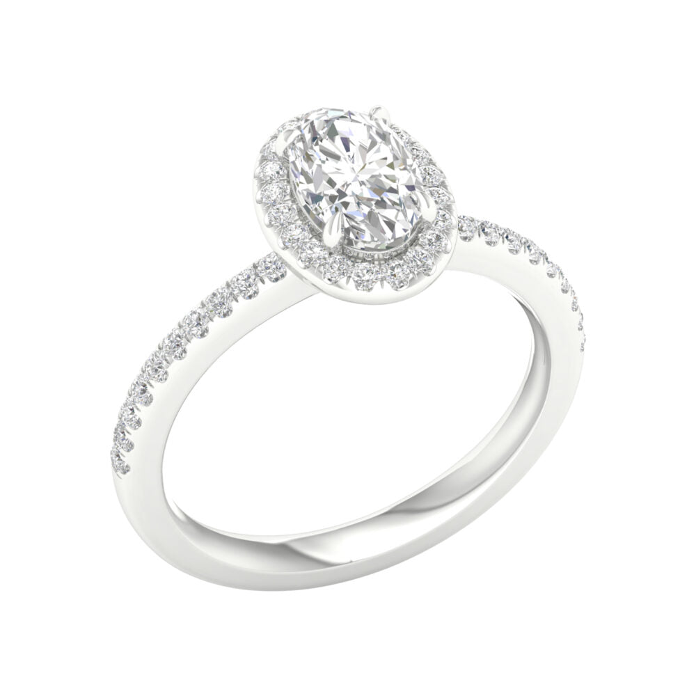 Lab-Grown Diamond Halo Engagement Ring