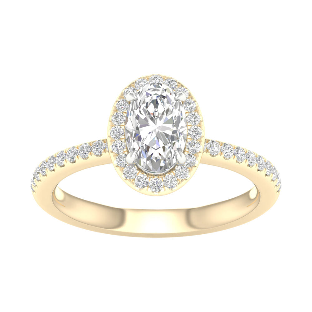 Lab-Grown Diamond Halo Engagement Ring