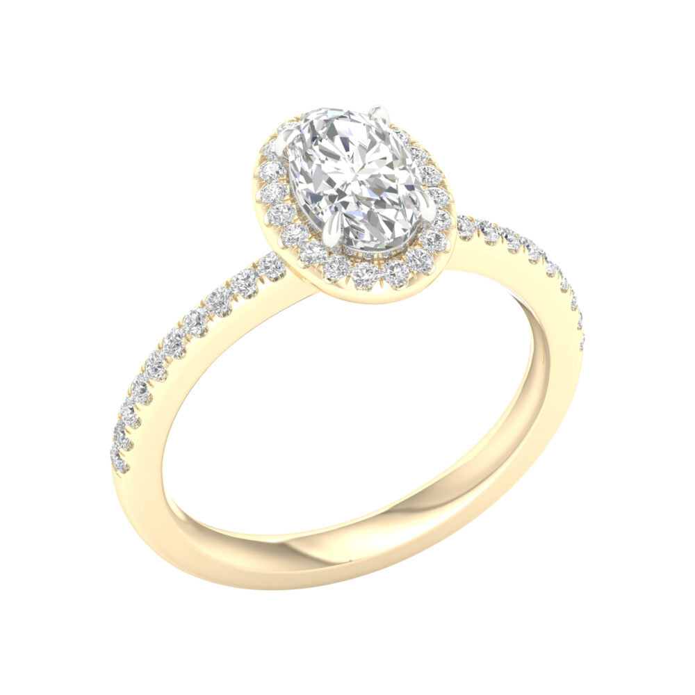 Lab-Grown Diamond Halo Engagement Ring