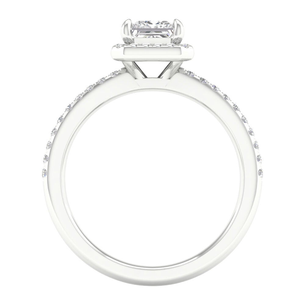 Lab-Grown Princess Cut Diamond Halo Ring