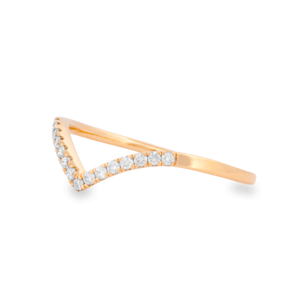 14k Gold Chevron Diamond Band
