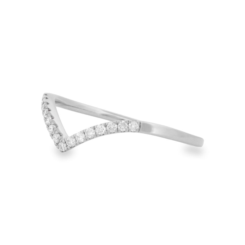 14k Gold Chevron Diamond Band