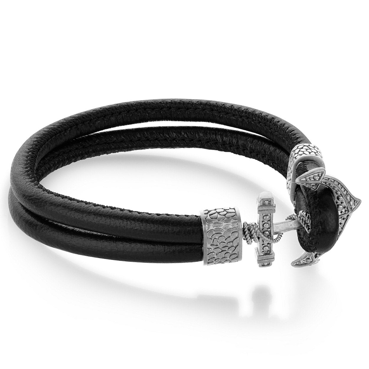 Anchor Leather Bracelet