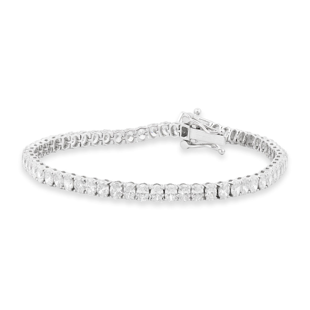 Lab-Grown Oval Diamond Tennis Bracelet 7.19ctw