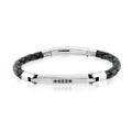 Stainless & Leather CZ Bracelet